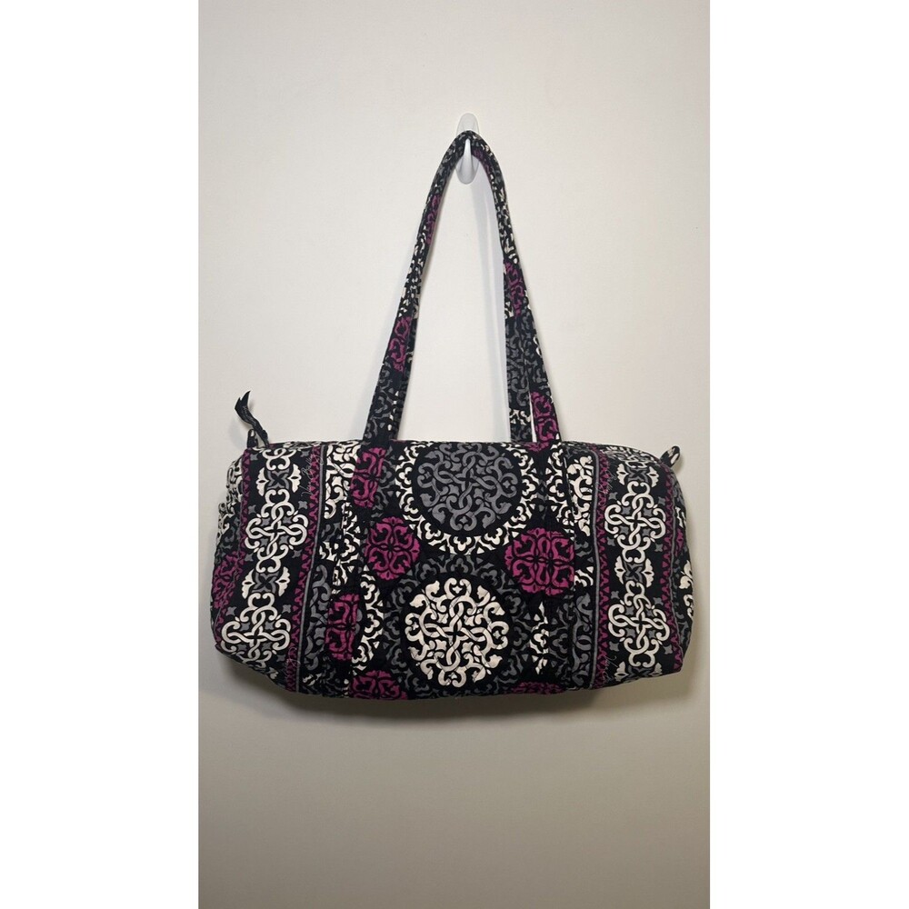 Retired Vera Bradley "Canterbury Magenta" Duffle Gym Overnight Shoulder Bag